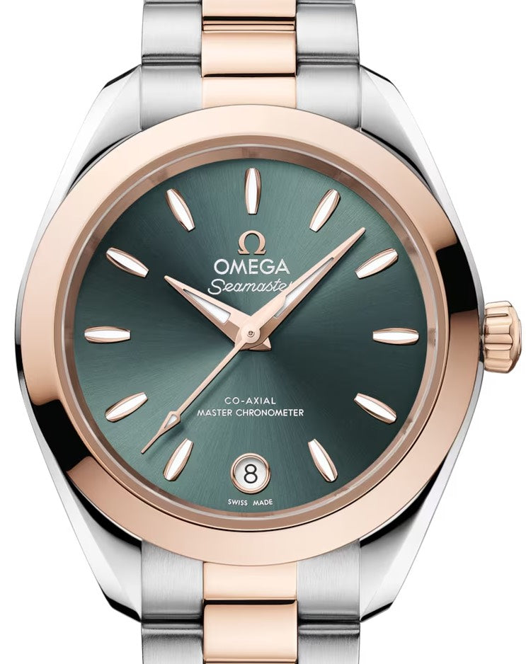 Omega Seamaster Aqua Terra Co-Axial Master Chronometer 150M Steel Sedna Gold 30mm Pine Green Dial 220.20.30.20.10.002 - BRAND NEW