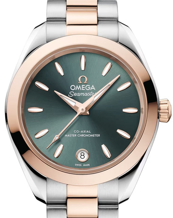 Omega Seamaster Aqua Terra Co-Axial Master Chronometer 150M Steel Sedna Gold 30mm Pine Green Dial 220.20.30.20.10.002 - BRAND NEW