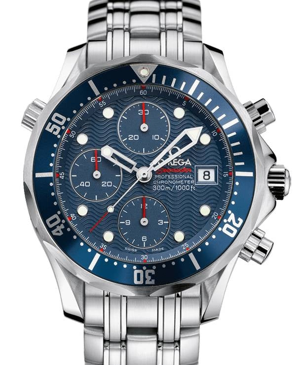 Omega Seamaster Diver 300m Co-Axial Chronograph Stainless Steel Blue 41.5mm Dial Bezel & Bracelet 2225.80.00 - BRAND NEW
