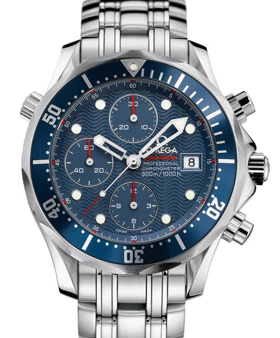 Omega Seamaster Diver 300m Co-Axial Chronograph Stainless Steel Blue 41.5mm Dial Bezel & Bracelet 2225.80.00 - BRAND NEW