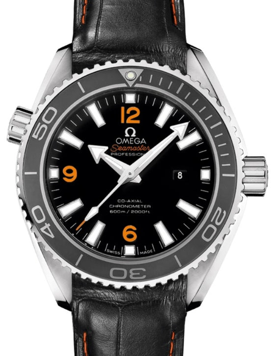 Omega Seamaster Planet Ocean 600M 37.5mm Steel Black Dial Leather Strap 232.33.38.20.01.002