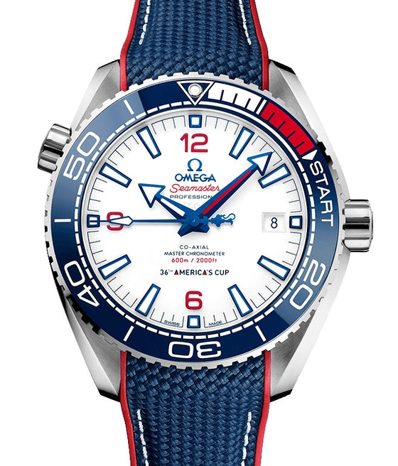 Omega Seamaster Planet Ocean 600M Co-Axial Chronometer "America's Cup" 43.5mm Stainless Steel White Dial Rubber Strap 215.32.43.21.04.001 - BRAND NEW