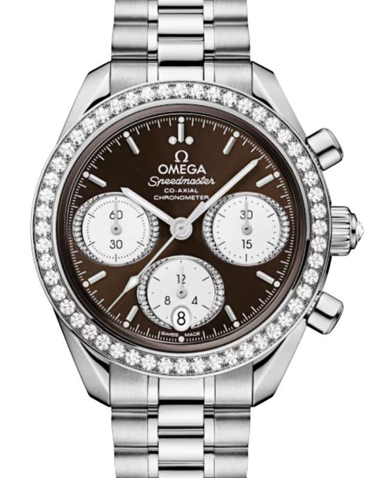 Omega Speedmaster Steel Diamonds 38mm Brown Dial 324.15.38.50.63.001