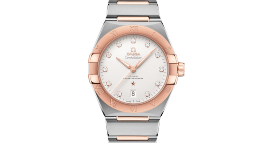 Omega Constellation Co-Axial Master Chronometer 39mm Steel-Sedna Gold Silver Dial 131.20.39.20.52.001