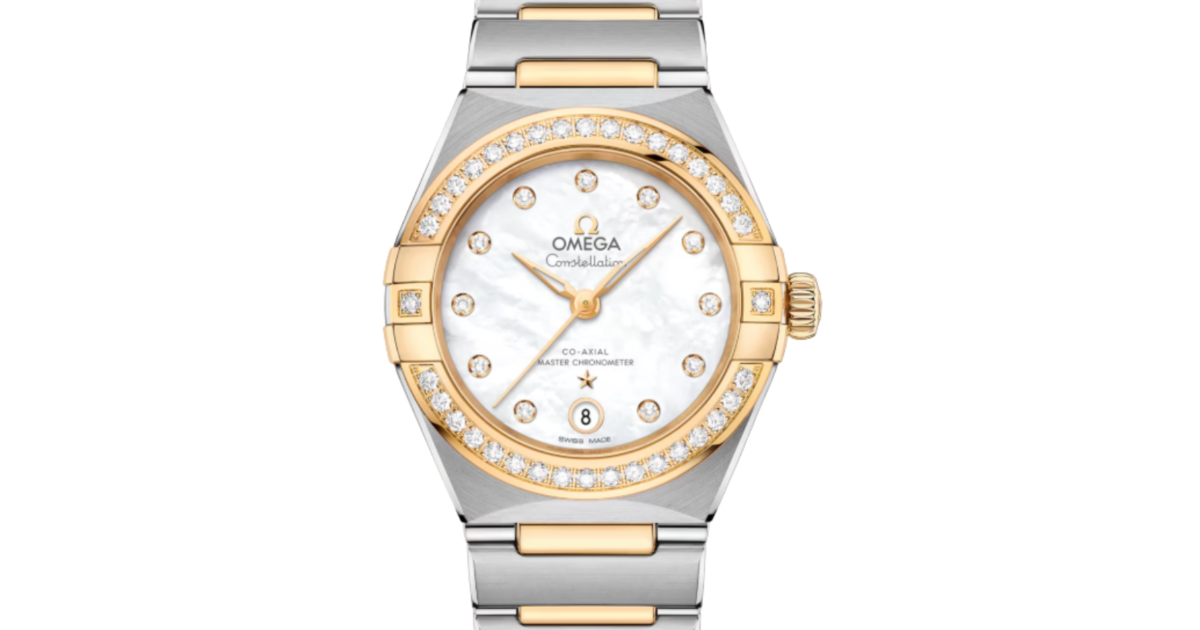 Omega Constellation Co-Axial Master Chronometer 29mm Steel Yellow Gold Mother of Pearl Dial 131.25.29.20.55.002