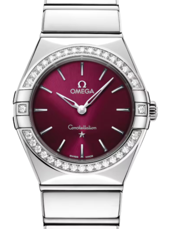 Omega Constellation Co-Axial Master Chronometer 28mm Steel Burgundy Dial 131.15.28.60.11.001