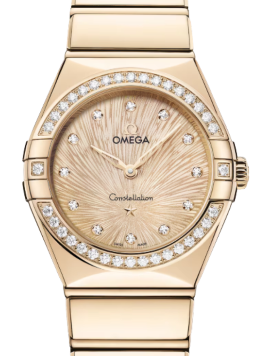 Omega Constellation Co-Axial Master Chronometer 28mm Moonshine Gold Yellow Dial 131.55.28.60.58.001