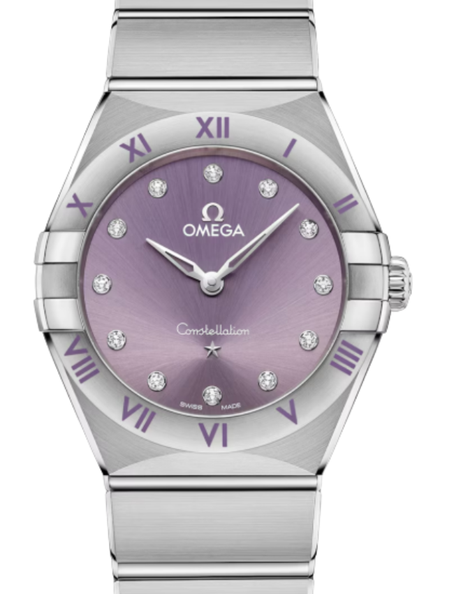 Omega Constellation Co-Axial Master Chronometer 28mm Steel Purple Dial 131.10.28.60.60.002