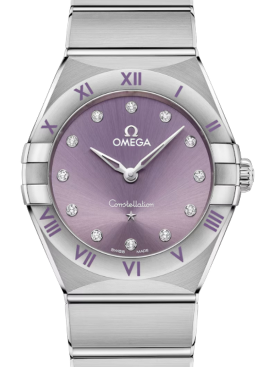 Omega Constellation Co-Axial Master Chronometer 28mm Steel Purple Dial 131.10.28.60.60.002