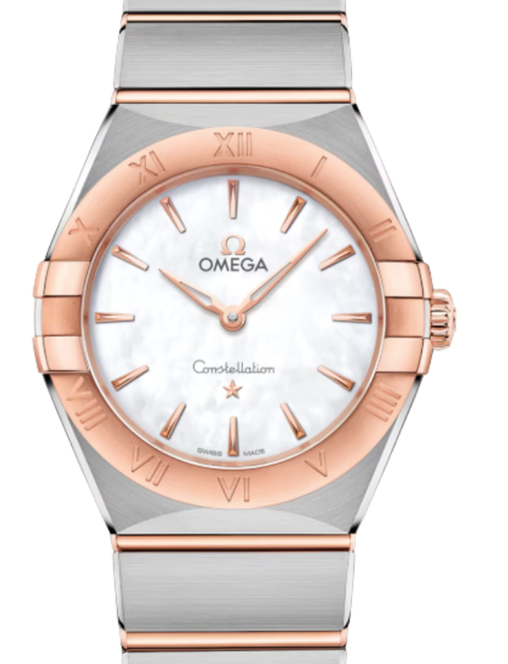 Omega Constellation Co-Axial Master Chronometer 28mm Steel Sedna Gold White Dial 131.20.28.60.05.001