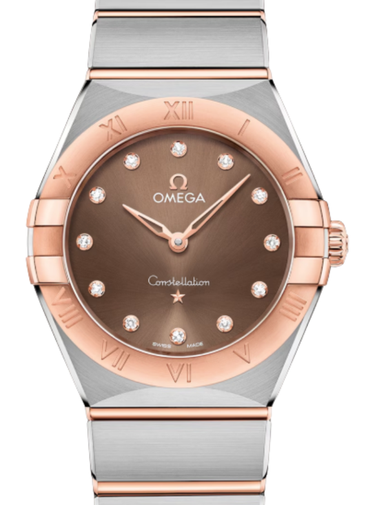 Omega Constellation Co-Axial Master Chronometer 28mm Steel Sedna Gold Brown Dial 131.20.28.60.63.001