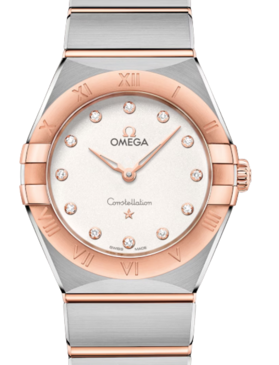 Omega Constellation Co-Axial Master Chronometer 28mm Steel Sedna Gold Silver Dial 131.20.28.60.52.001
