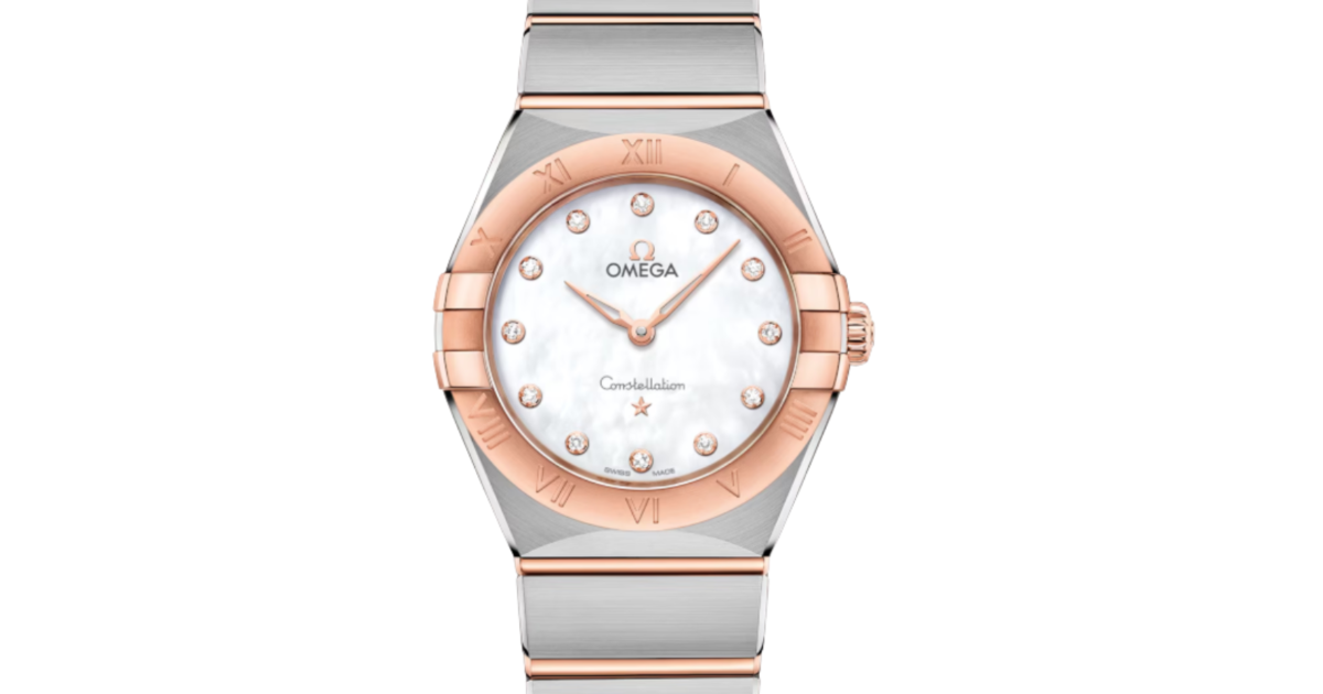 Omega Constellation Co-Axial Master Chronometer 28mm Steel Sedna Gold White Dial 131.20.28.60.55.001