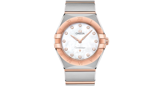 Omega Constellation Co-Axial Master Chronometer 28mm Steel Sedna Gold White Dial 131.20.28.60.55.001