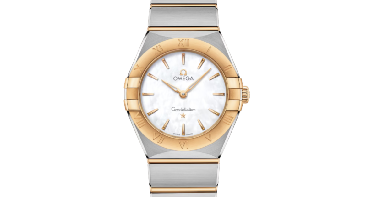 Omega Constellation Co-Axial Master Chronometer 28mm Steel Yellow Gold White Mother of Pearl Dial 131.20.28.60.05.002