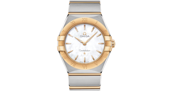 Omega Constellation Co-Axial Master Chronometer 28mm Steel Yellow Gold White Mother of Pearl Dial 131.20.28.60.05.002