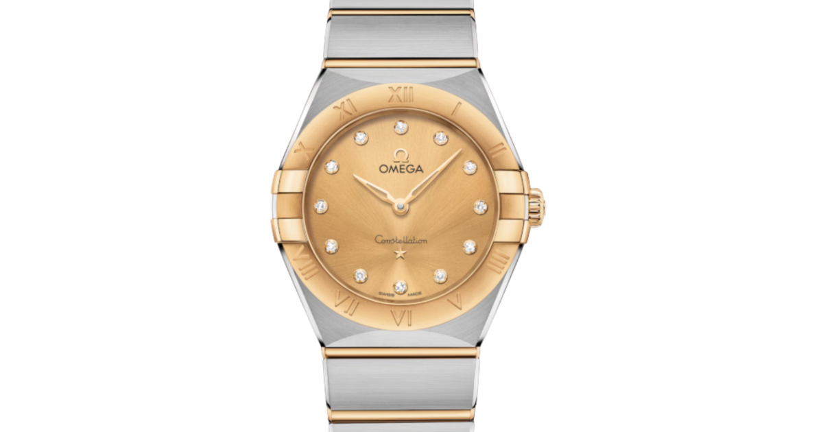 Omega Constellation Co-Axial Master Chronometer 28mm Steel Yellow Gold Champagne Dial 131.20.28.60.58.001