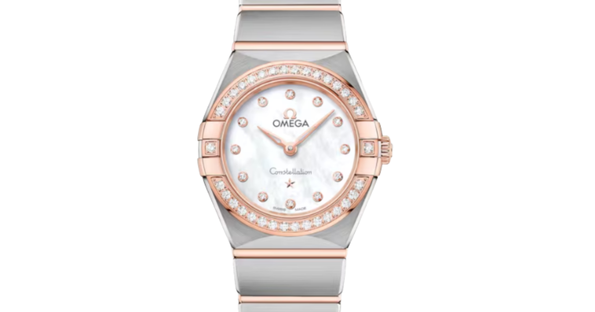 Omega Constellation Quartz 25mm Steel Sedna Gold White Mother of Pearl Dial 131.25.25.60.55.001
