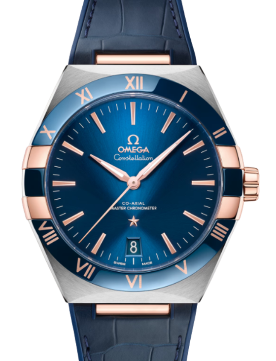 Omega Constellation Chronometer 41mm Steel Sedna Gold Blue Dial 131.23.41.21.03.001