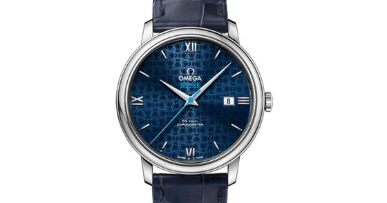 Omega De Ville Prestige Co-Axial Chronometer 39.5mm "Orbis" Stainless Steel Blue Dial Leather Strap 424.13.40.20.03.003 - BRAND NEW