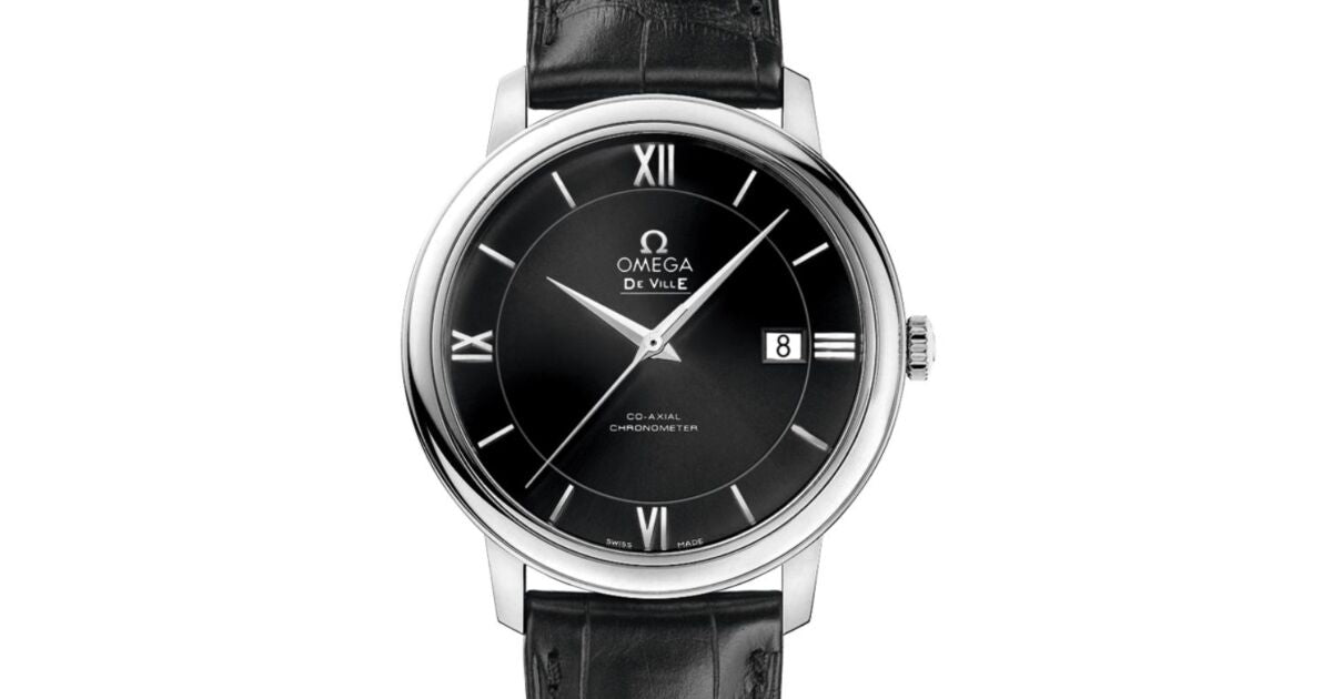Omega De Ville Prestige Co-Axial Chronometer 39.5mm Stainless Steel Black Dial Leather Strap 424.13.40.20.01.001 - BRAND NEW