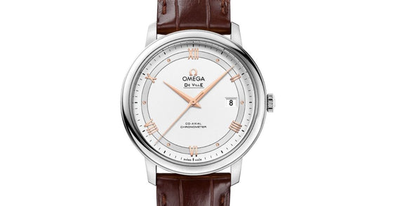Omega De Ville Prestige 39.5mm Steel Silver Dial Leather Strap 424.13.40.20.02.002