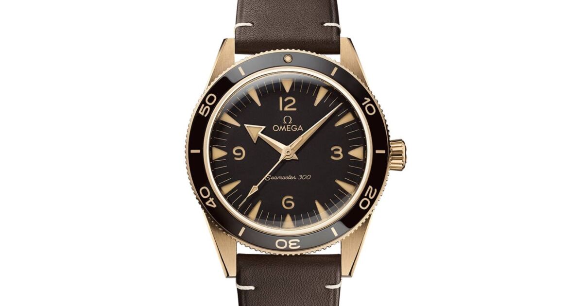 Omega Seamaster 300 41mm Bronze Gold Brown Dial Leather Strap 234.92.41.21.10.001