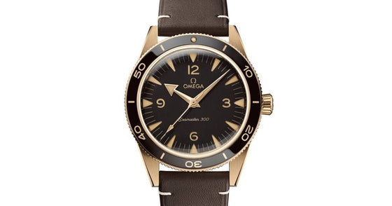 Omega Seamaster 300 41mm Bronze Gold Brown Dial Leather Strap 234.92.41.21.10.001