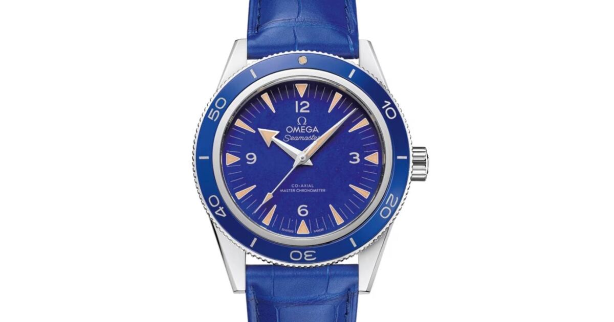 Omega Seamaster 300 41mm Platinum Blue Dial Leather Strap 234.93.41.21.99.002