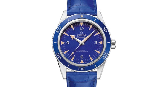 Omega Seamaster 300 41mm Platinum Blue Dial Leather Strap 234.93.41.21.99.002