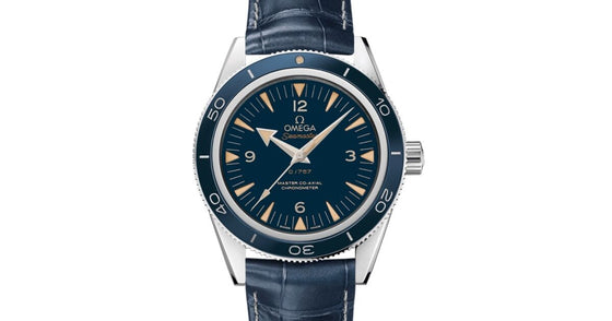 Omega Seamaster 300 41mm Platinum Blue Dial Leather Strap 233.93.41.21.03.001