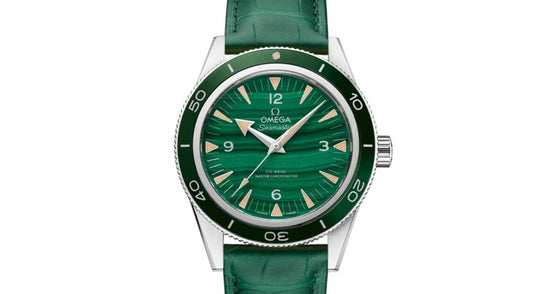 Omega Seamaster 300 41mm Platinum Green Dial Leather Strap 234.93.41.21.99.001