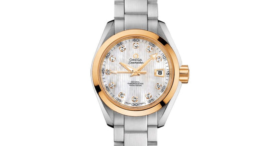 Omega Seamaster Aqua Terra 150M Co-Axial Chronometer 30mm Stainless Steel Yellow Gold White Mother of Pearl Dial Diamond Set Index Steel Bracelet 231.20.30.20.55.004 - BRAND NEW
