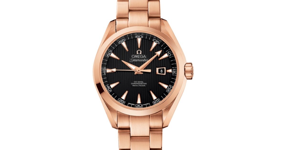 Omega Seamaster Aqua Terra 150M Co-Axial Chronometer 34mm Red Gold Black Dial Red Gold Bracelet 231.50.34.20.01.002 - BRAND NEW