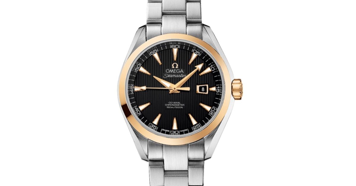 Omega Seamaster Aqua Terra 150M Co-Axial Chronometer 34mm Stainless Steel Yellow Gold Black Dial Steel Bracelet 231.20.34.20.01.004 - BRAND NEW