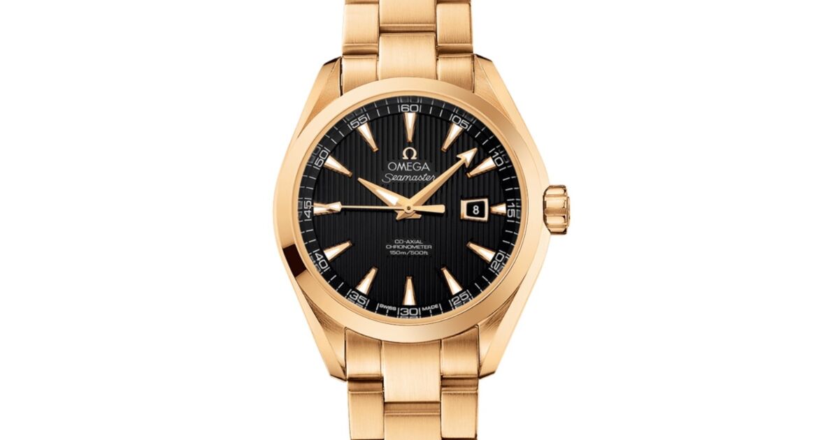 Omega Seamaster Aqua Terra 150M Co-Axial Chronometer 34mm Yellow Gold Black Dial Yellow Gold Bracelet 231.50.34.20.01.001 - BRAND NEW