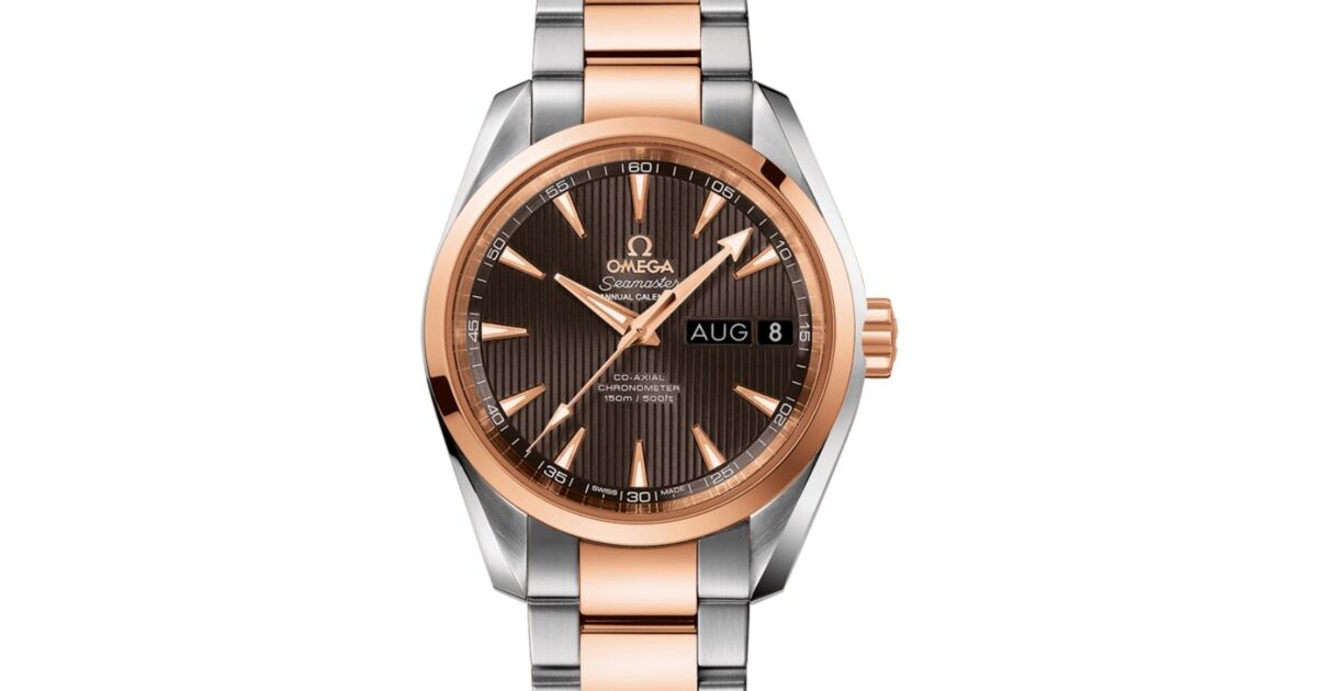 Omega Seamaster Aqua Terra 150M Co-Axial Chronometer Annual Calendar 38.5mm Stainless Steel Red Gold Grey Dial Steel Red Gold Bracelet 231.20.39.22.06.001 - BRAND NEW