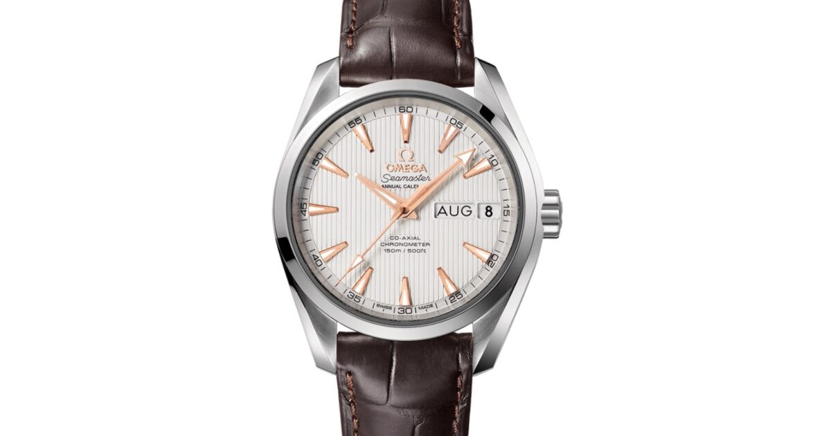 Omega Seamaster Aqua Terra 150M Co-Axial Chronometer Annual Calendar 38.5mm Stainless Steel Silver Dial Alligator Leather Strap 231.13.39.22.02.001 - BRAND NEW