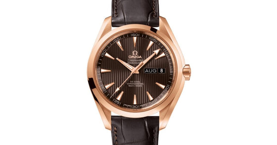 Omega Seamaster Aqua Terra 150M Co-Axial Chronometer Annual Calendar 43mm Red Gold Grey Dial Alligator Leather Strap 231.53.43.22.06.003 - BRAND NEW