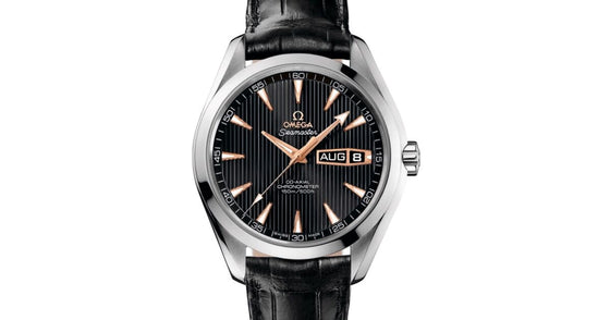 Omega Seamaster Aqua Terra 150M Co-Axial Chronometer Annual Calendar 43mm White Gold Black Dial Alligator Leather Strap 231.53.43.22.01.001 - BRAND NEW