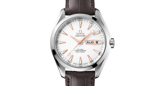 Omega Seamaster Aqua Terra 231.13.43.22.02.002 Silver Index 150 M Co-Axial Annual Calendar Stainless Steel Leather 43mm - BRAND NEW