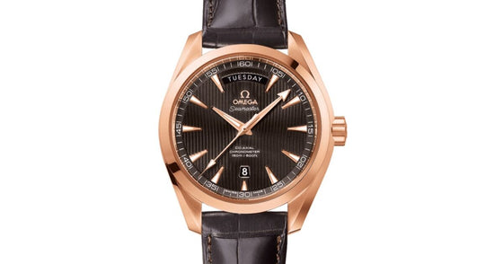 Omega Seamaster Aqua Terra 150M Co-Axial Chronometer Day-Date 41.5mm Red Gold Grey Dial Alligator Leather Strap 231.53.42.22.06.001 - BRAND NEW