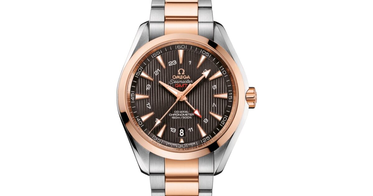 Omega Seamaster Aqua Terra 150M Co-Axial Chronometer GMT 43mm Stainless Steel Red Gold Grey Dial Steel Red Gold Bracelet 231.20.43.22.06.003 - BRAND NEW