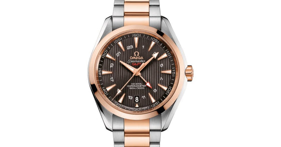 Omega Seamaster Aqua Terra 150M Co-Axial Chronometer GMT 43mm Stainless Steel Red Gold Grey Dial Steel Red Gold Bracelet 231.20.43.22.06.003 - BRAND NEW