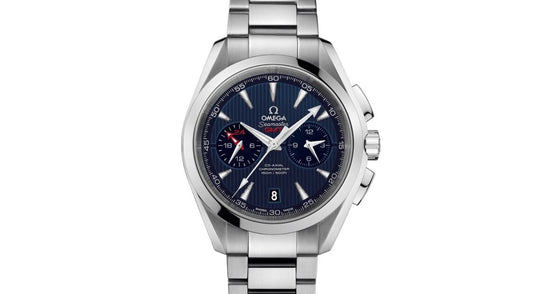 Omega Seamaster Aqua Terra 150M Co-Axial Chronometer GMT Chronograph Stainless Steel 43mm Blue Dial Steel Bracelet 231.10.43.52.03.001 - BRAND NEW