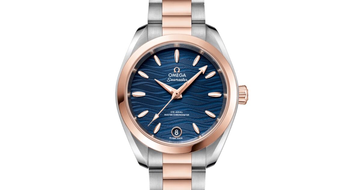 Omega Seamaster Aqua Terra 150M Co-Axial Master Chronometer 34mm Stainless Steel Sedna Gold Blue Dial Sedna Gold Index Steel Sedna Gold Bracelet 220.20.34.20.03.001 - BRAND NEW