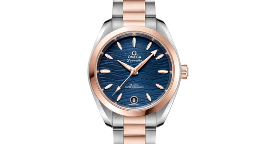 Omega Seamaster Aqua Terra 150M Co-Axial Master Chronometer 34mm Stainless Steel Sedna Gold Blue Dial Sedna Gold Index Steel Sedna Gold Bracelet 220.20.34.20.03.001 - BRAND NEW