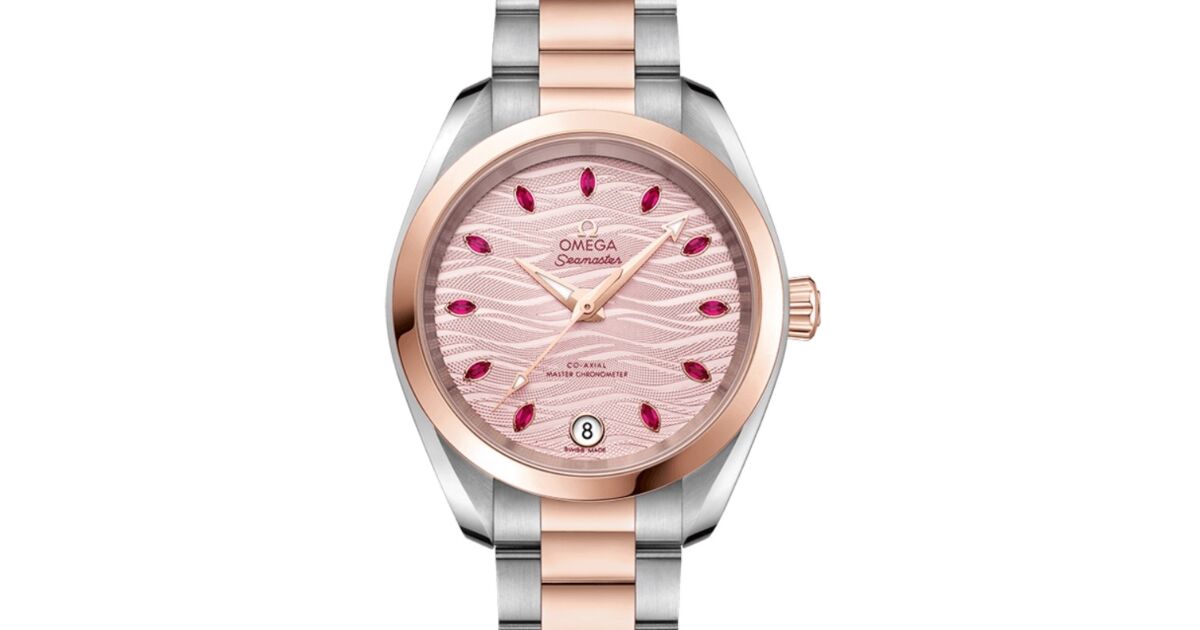 Omega Seamaster Aqua Terra 150M Co-Axial Master Chronometer 34mm Stainless Steel Sedna Gold Pink Dial Ruby Hour Markers Steel Sedna Gold Bracelet 220.20.34.20.60.001 - BRAND NEW