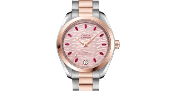 Omega Seamaster Aqua Terra 150M Co-Axial Master Chronometer 34mm Stainless Steel Sedna Gold Pink Dial Ruby Hour Markers Steel Sedna Gold Bracelet 220.20.34.20.60.001 - BRAND NEW