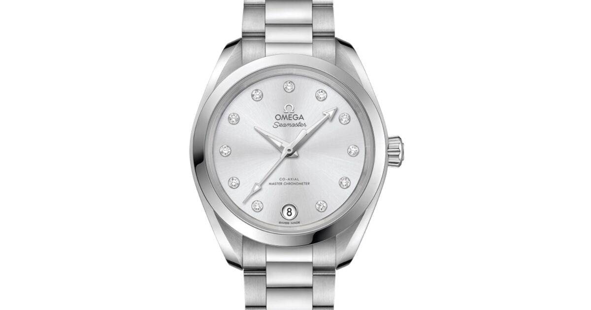 Omega Seamaster Aqua Terra 150M Co-Axial Master Chronometer 34mm Stainless Steel Silver Dial Diamond Set Index Steel Bracelet 220.10.34.20.60.001 - BRAND NEW